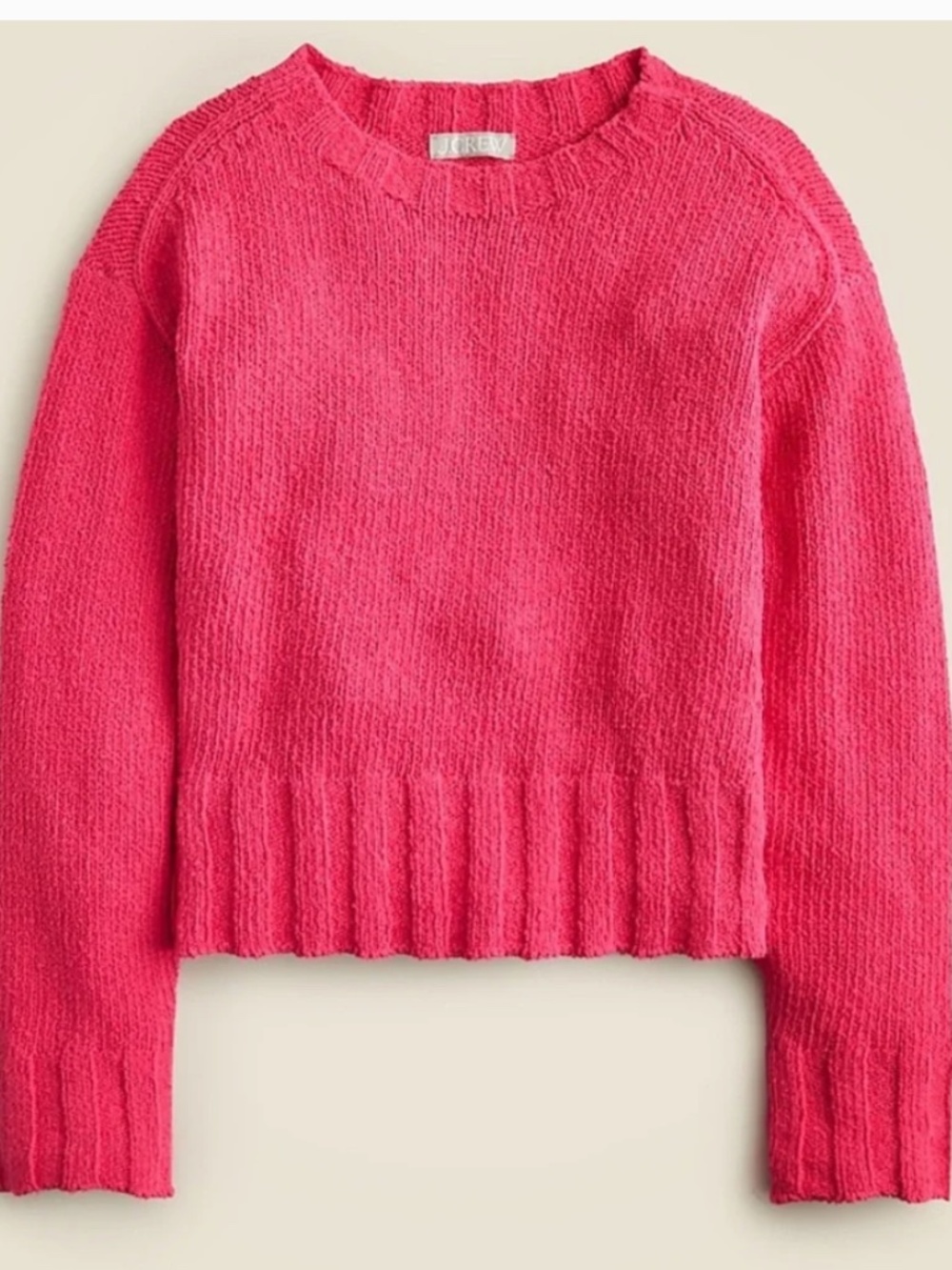 J.Crew Relaxed Crewneck Sweater - Raspberry Pink Color - BX497